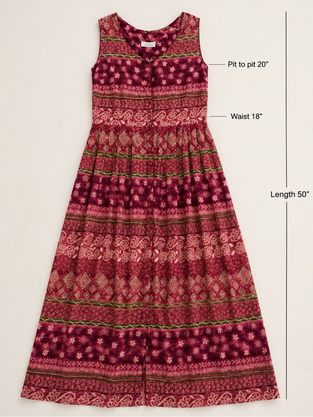 Vintage St. Michael Marks & Spencer Berry Boho Button-Front Maxi Dress Large - Picture 4 of 10
